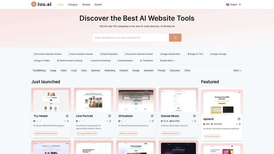 Best AI Tools Directory & AI Model Listings - iuu.ai