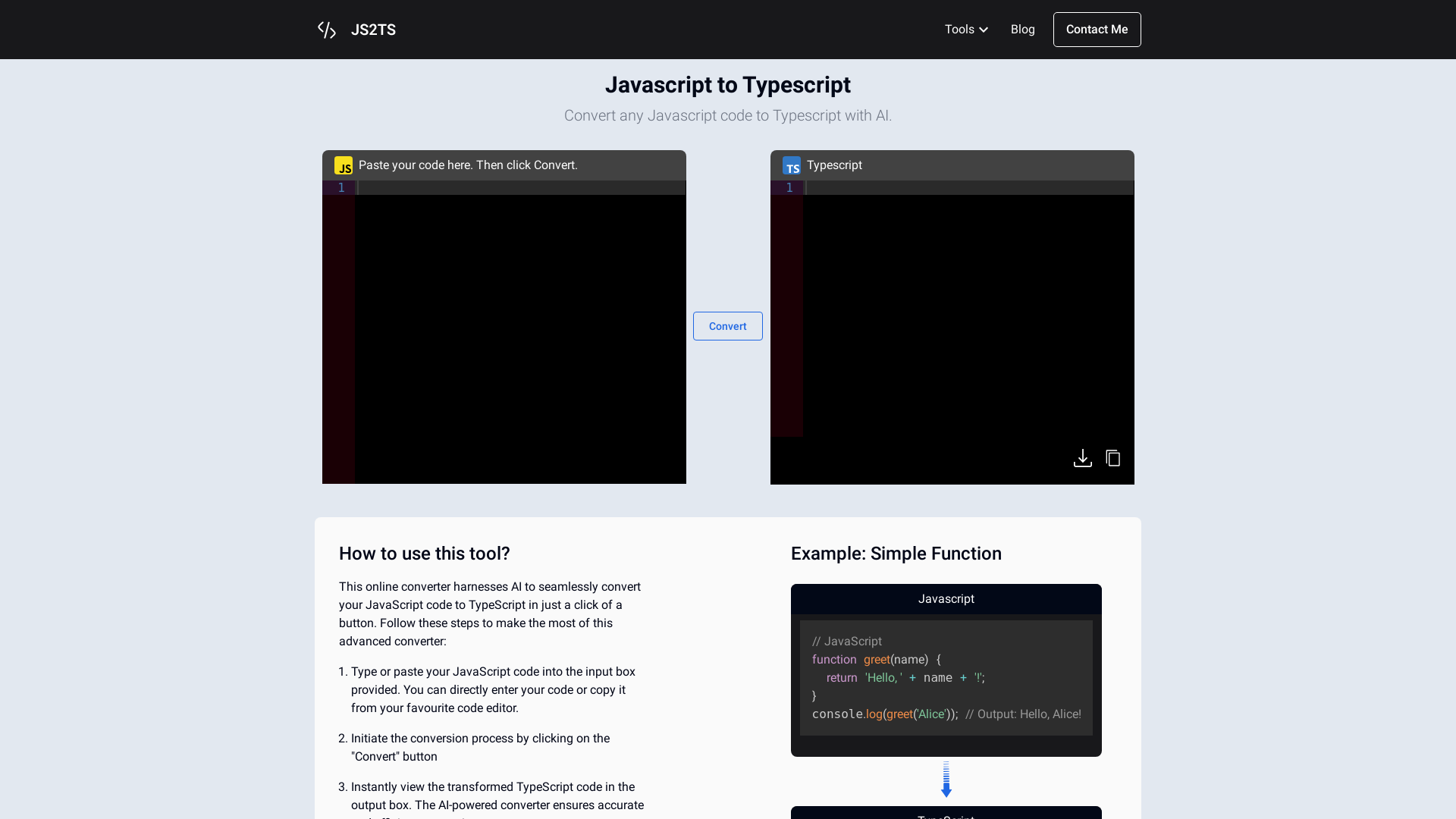 Javascript to Typescript converter with ChatGPT