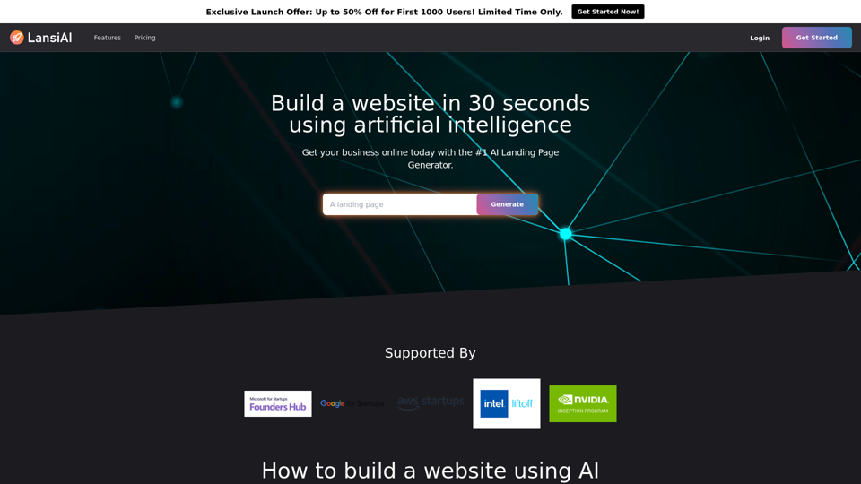 LansiAI | Build a website in 30 seconds using artificial intelligence