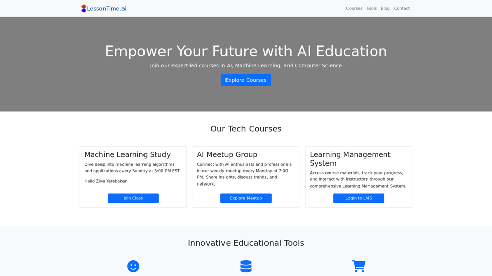 LessonTime.AI: Expert AI and Computer Science Lessons Online | Fishers, Indiana