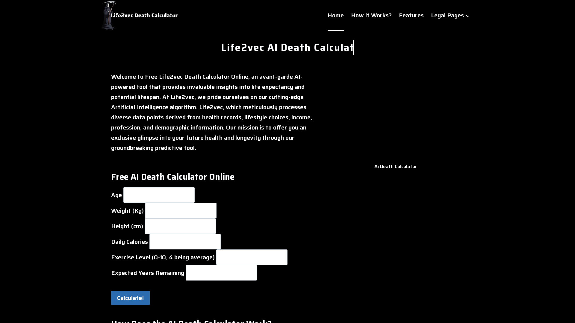 Life2vec AI Death Calculator Online