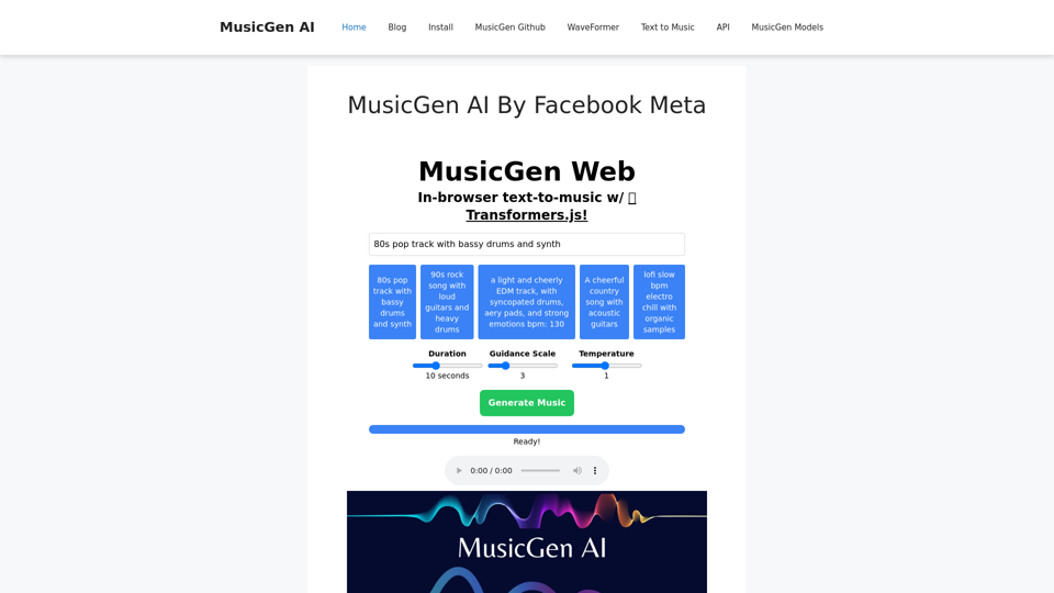 MusicGen AI - Free AI Music Generation by Meta