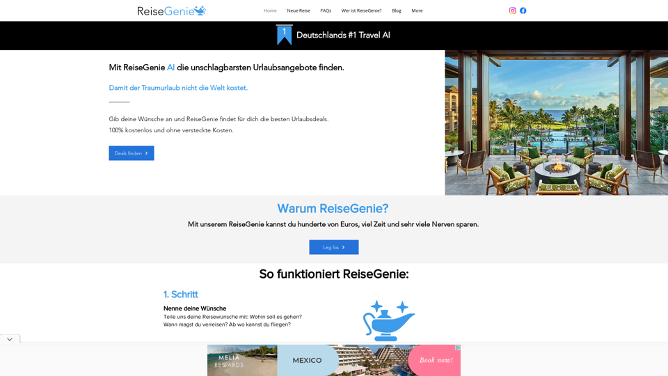 Finde den günstigsten Urlaub mit ReiseGenie AI