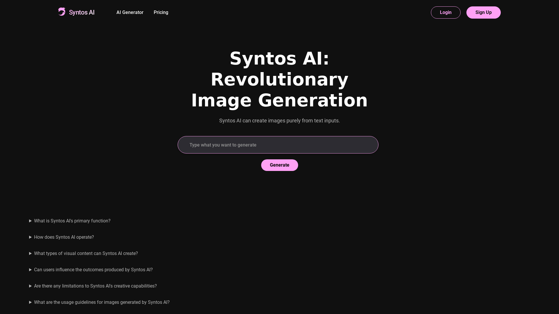 Syntos AI: Revolutionary Image Generation