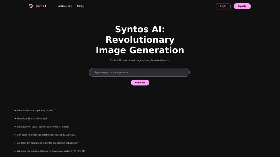 Syntos AI: Revolutionary Image Generation - Syntos AI