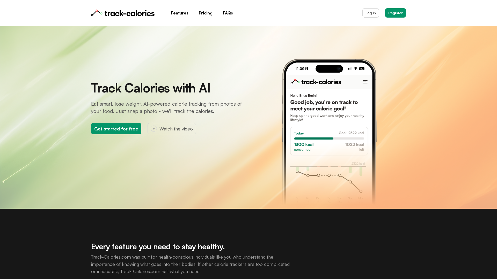 Track Calories: AI