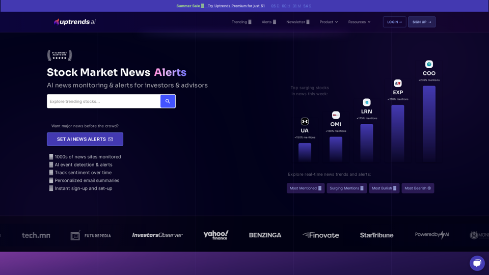 Uptrends.ai | Track Trending Stocks