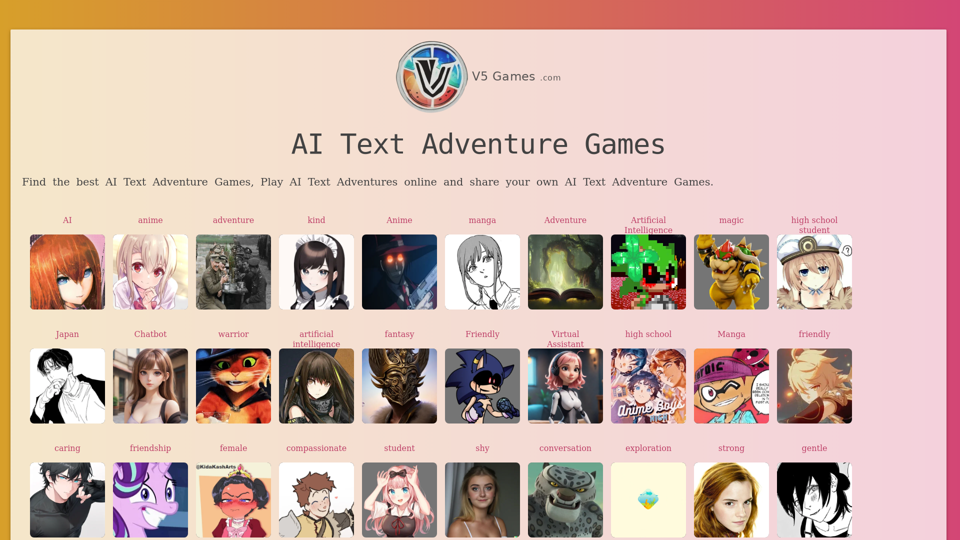 V5 Games AI Chat - Text Adventure Games