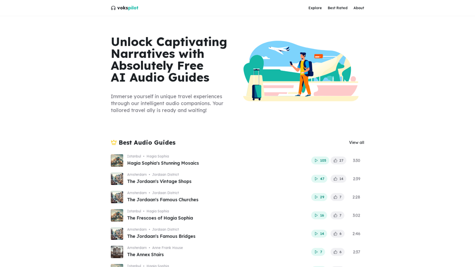 VoksPilot – unlock captivating narratives with our free AI audio guides