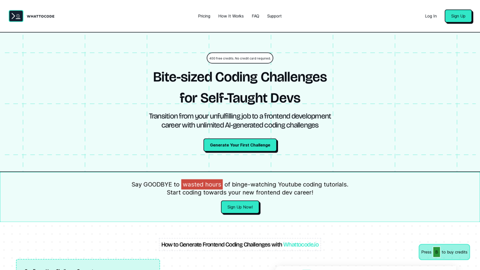 Whattocode - Never run out of coding challenges to work on