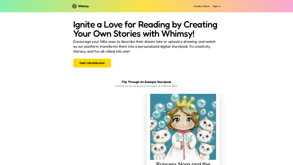 Whimsy - An AI-powered story app for kids