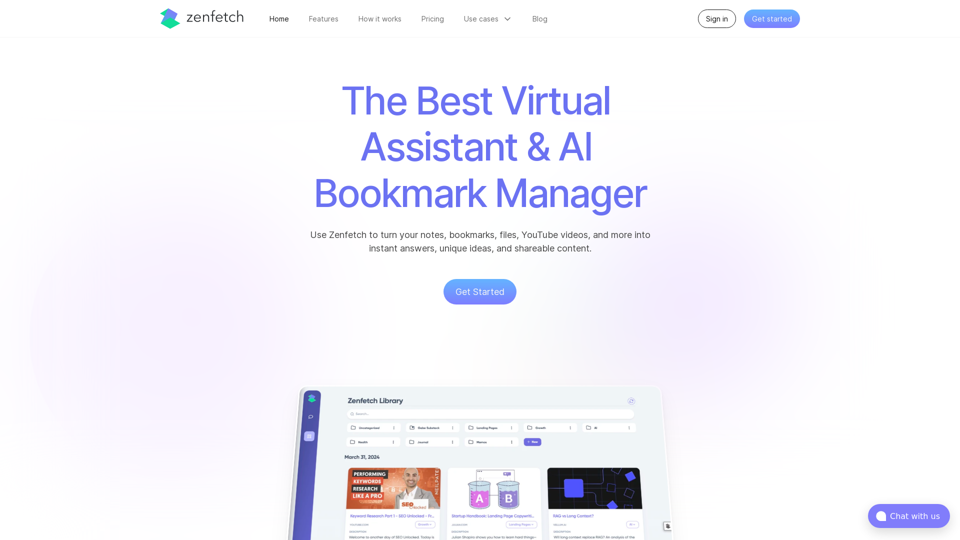 AI Bookmark Manager & Personal Assistant | Zenfetch