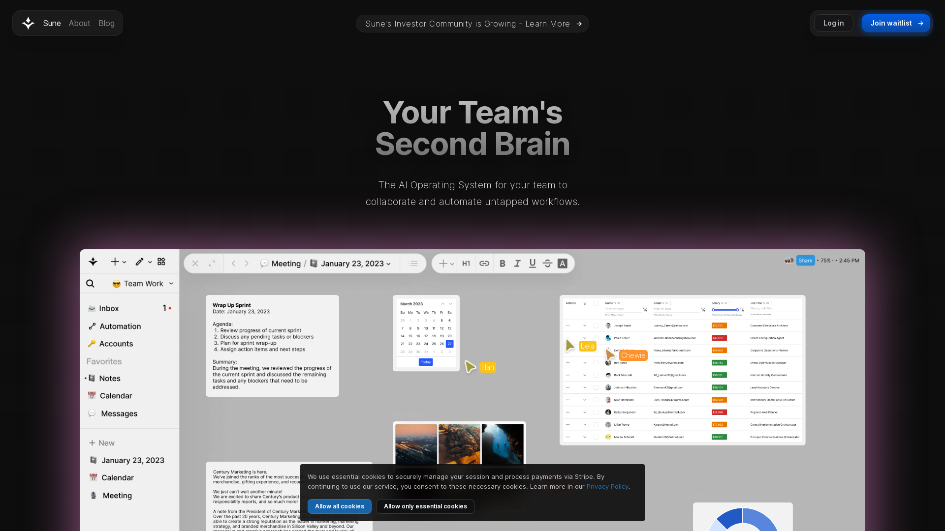 Sune AI screenshot