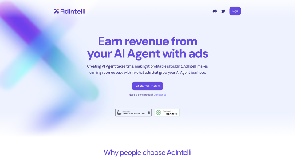 AdIntelli - Earn revenue from your AI Agent with in-chat ads