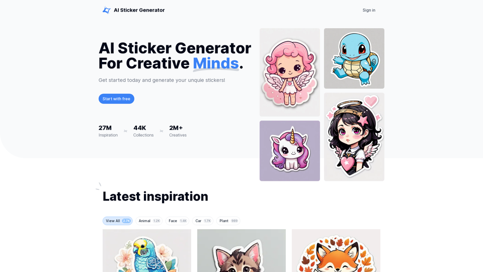 AI Sticker Generator - Free AI Sticker Generator Online