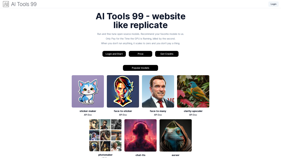 AI Tools 99 - website like replicate