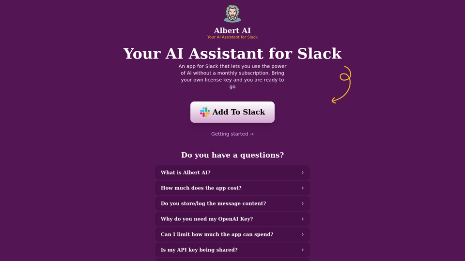 Albert AI - Your AI Assistant for Slack