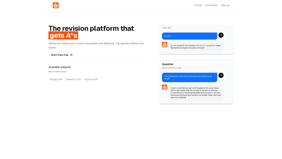 Alevels.ai | The revision platform that gets A*s