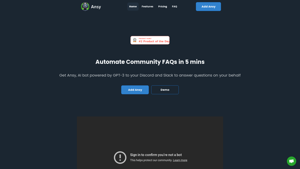 Ansy.ai | GPT-3 for your Community