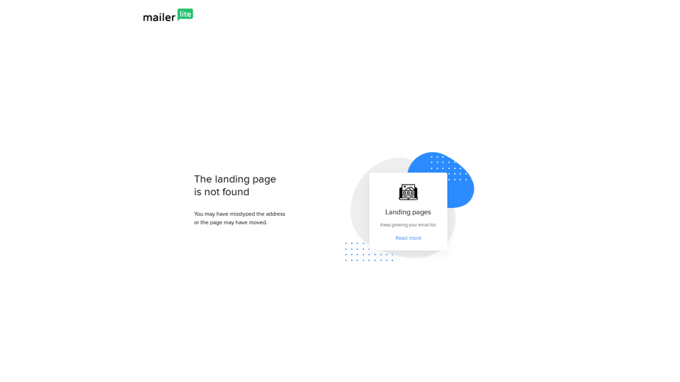 The landing page is not found