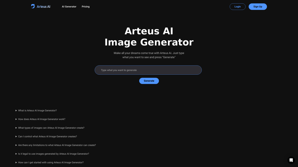 Arteus AI Image Generator - Arteus AI