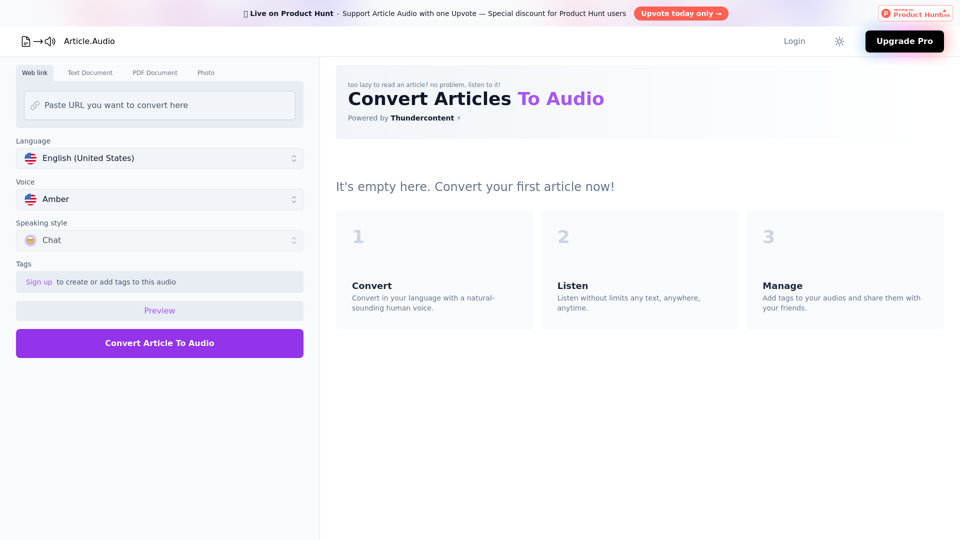 Article Audio - Convert Articles In Audio