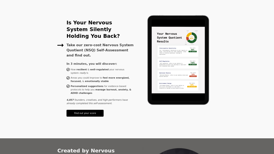 Nervous System Quotient (NSQ) Self-Assessment