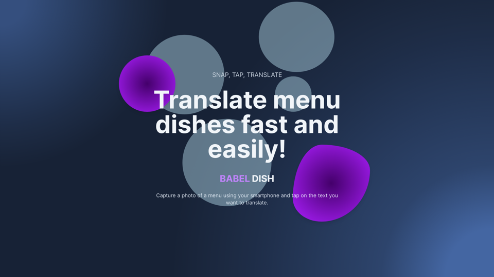 Babel Dish - AI Menu Translation