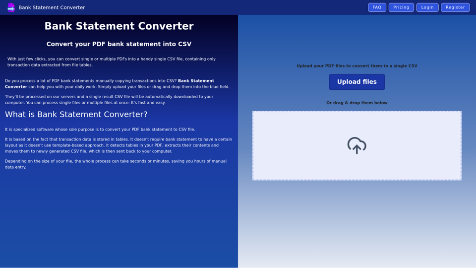 Bank Statement Converter screenshot