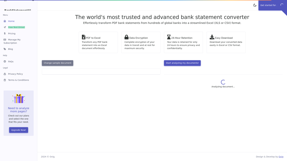 Accurately Convert PDF Bank Statements to CSV or Excel format