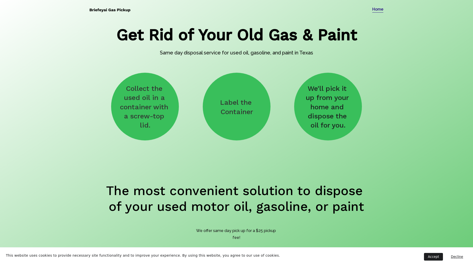 Used Oil, Paint, and Gas Disposal Near Me