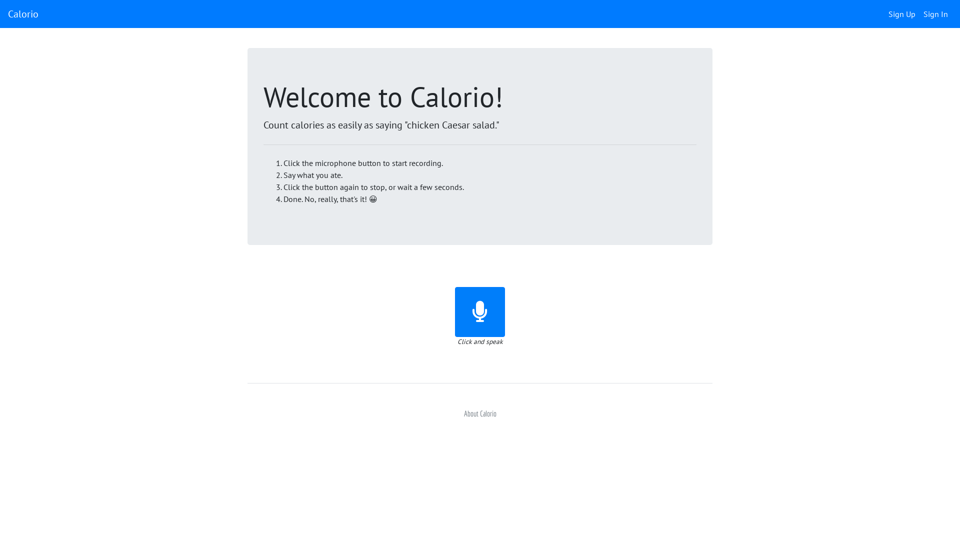 Calorio | Count calories easily using your voice