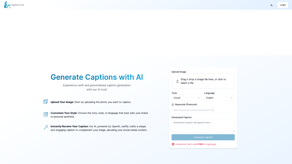 Caption Cue | Instantly Craft Captivating Captions for Social Media