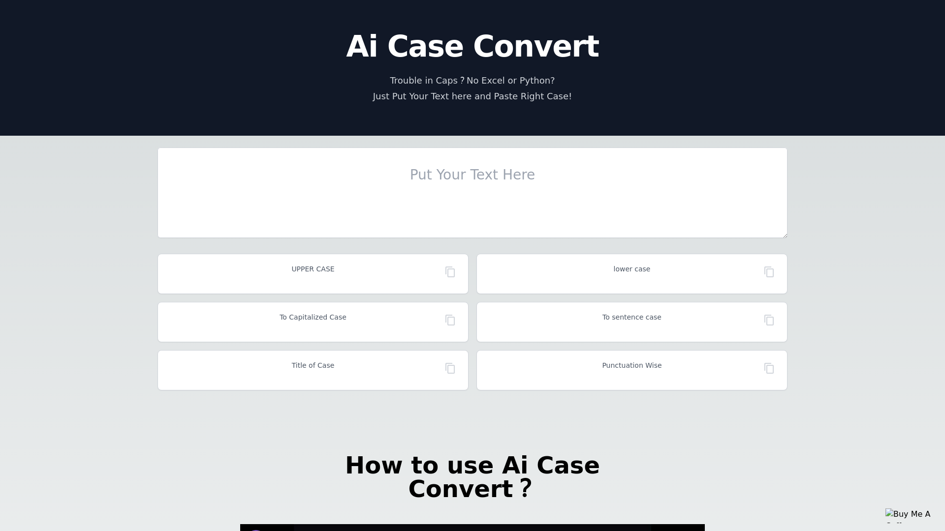 AI Cases Convert：automatically convert upper case to lower case or any cases!