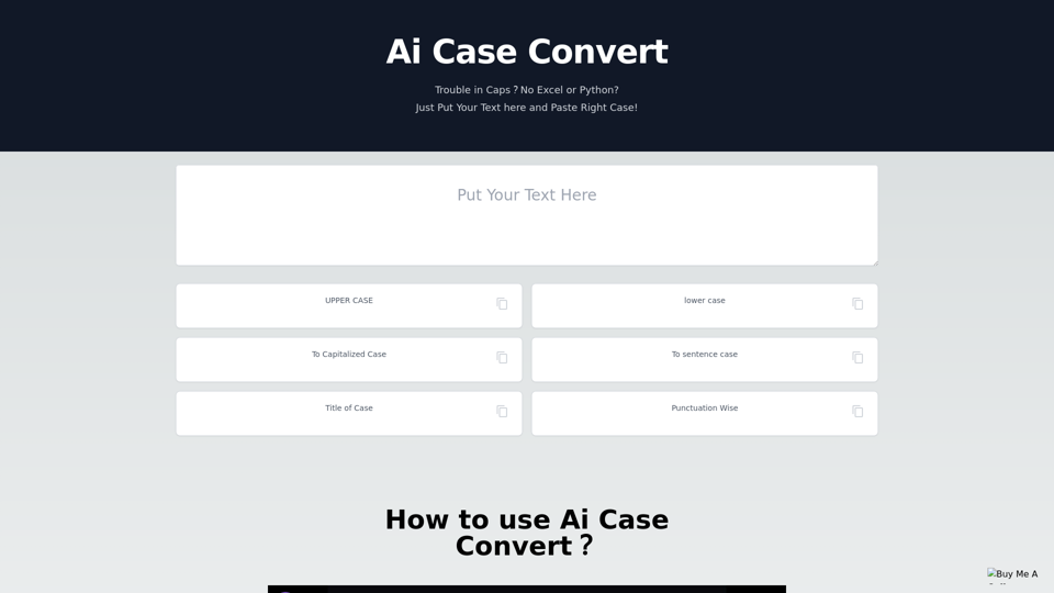 AI Cases Convert：automatically convert upper case to lower case or any cases!