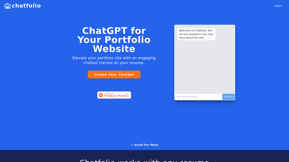 Chatfolio | AI Chatbot for Your Portfolio Site