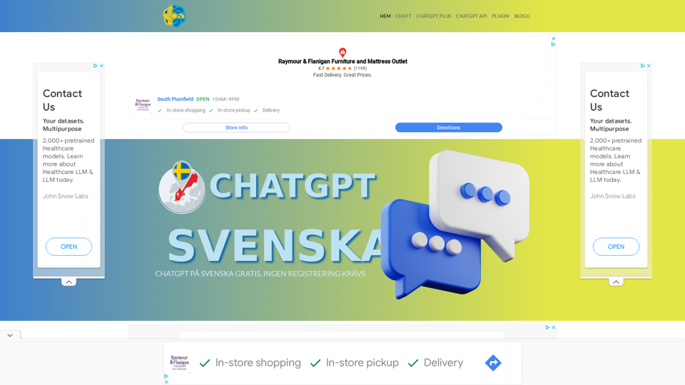 ChatGPT Svenska - Gratis och kräver ingen registrering