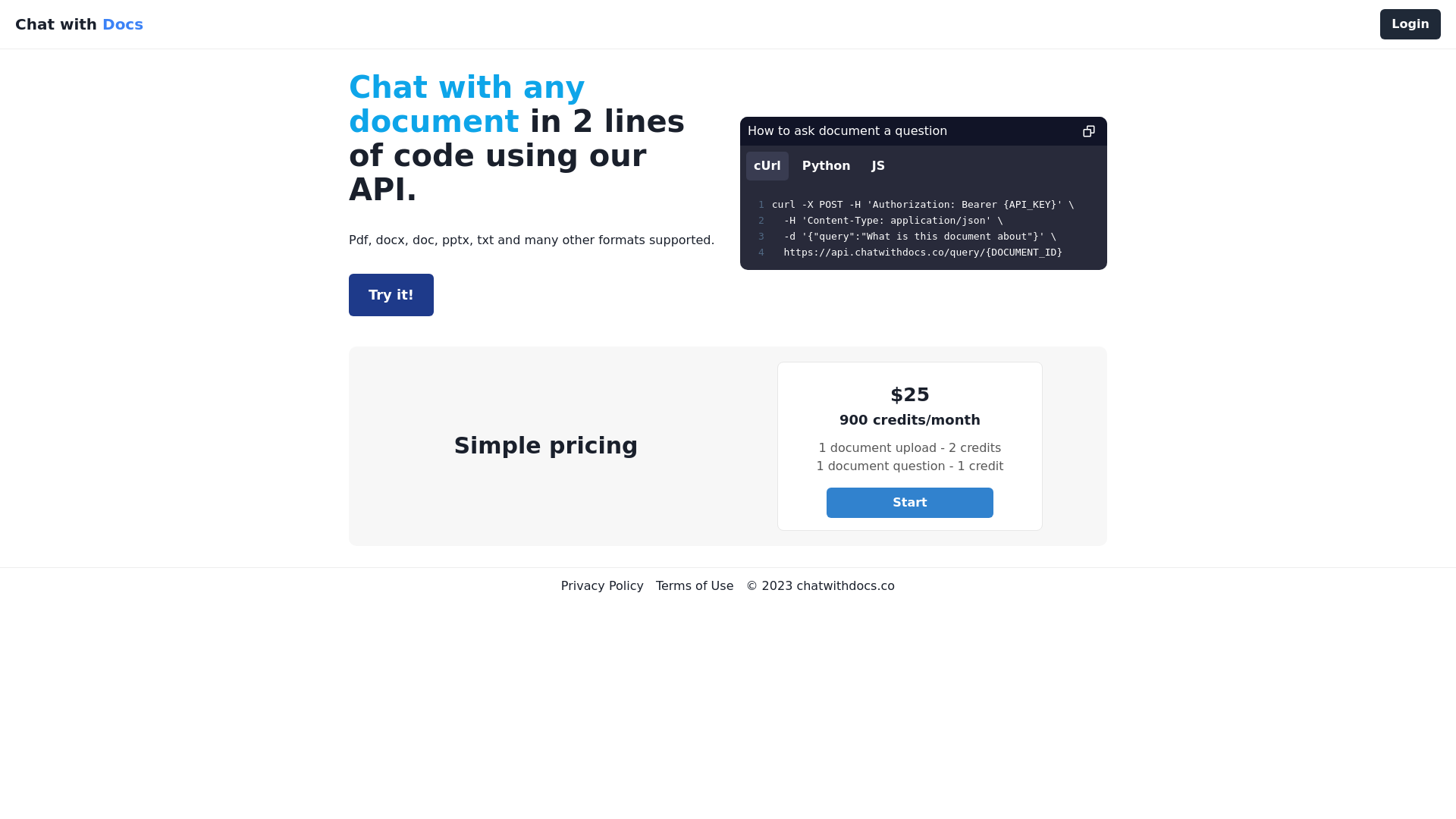 Chat with Docs screenshot