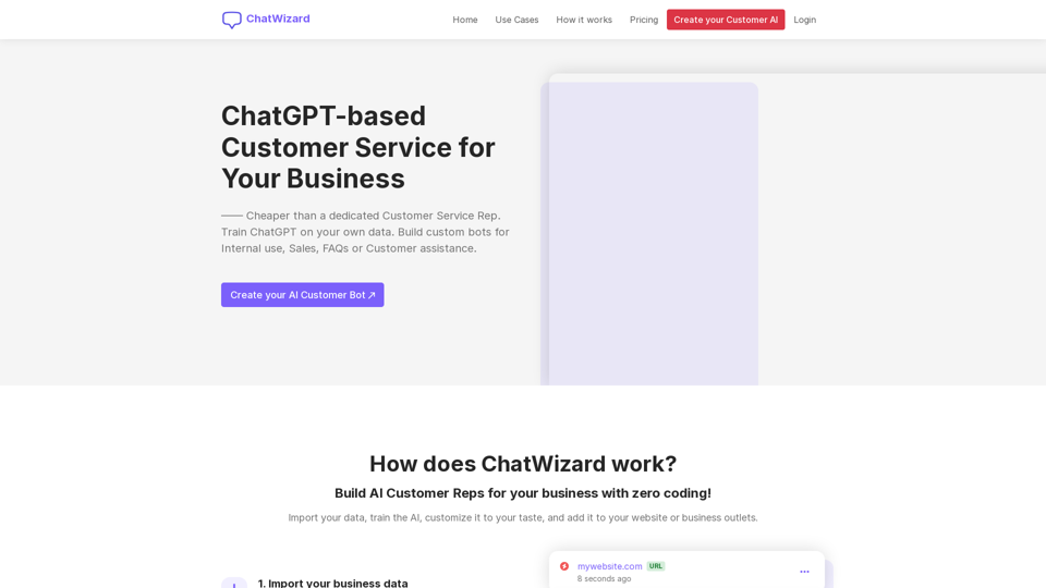 ChatWizardAI - Build a Custom ChatGPT for any Website