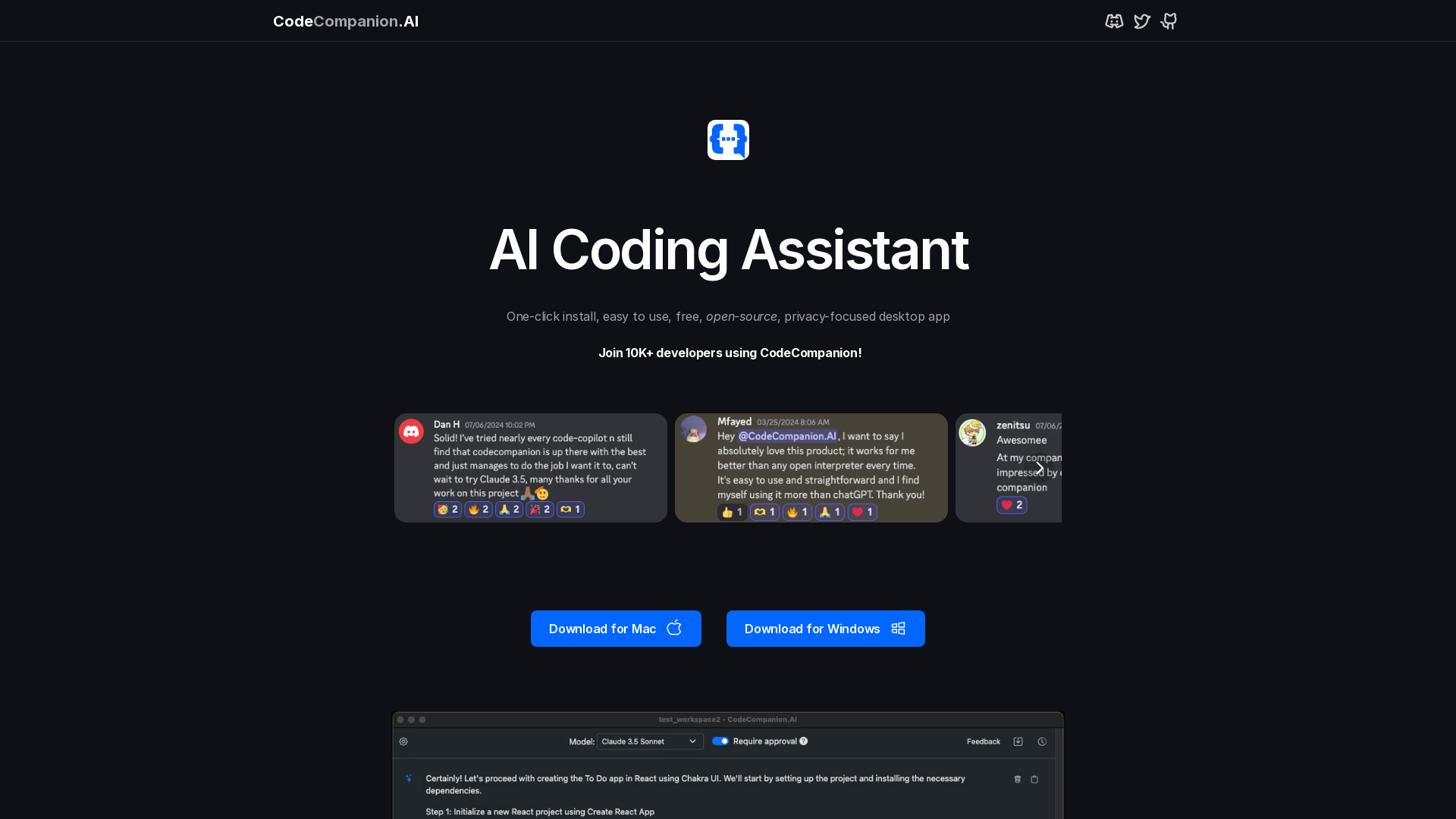 CodeCompanion.AI screenshot