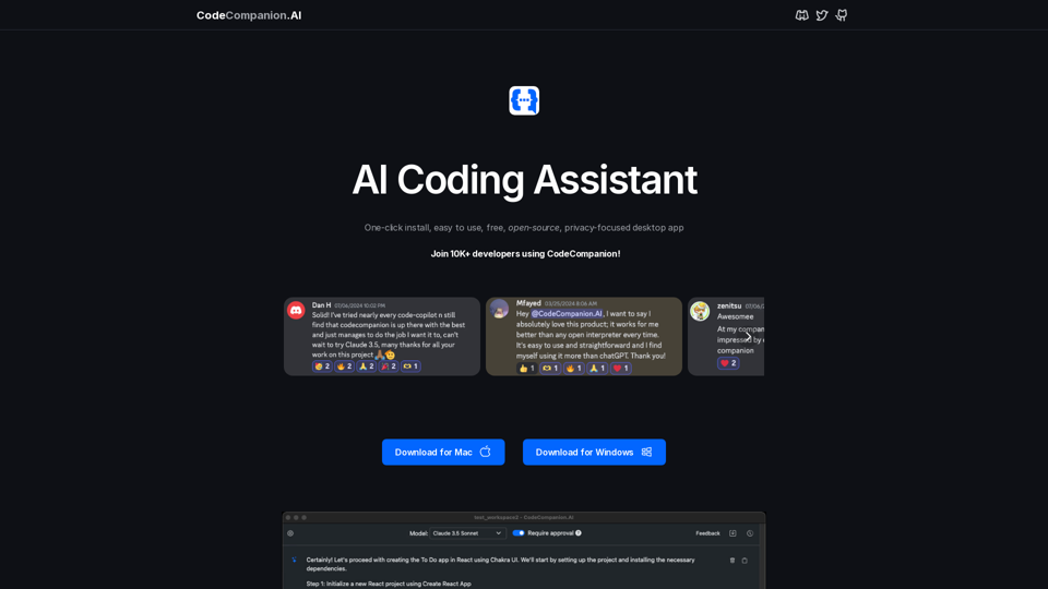 CodeCompanion.AI - Your personal AI coding assistant