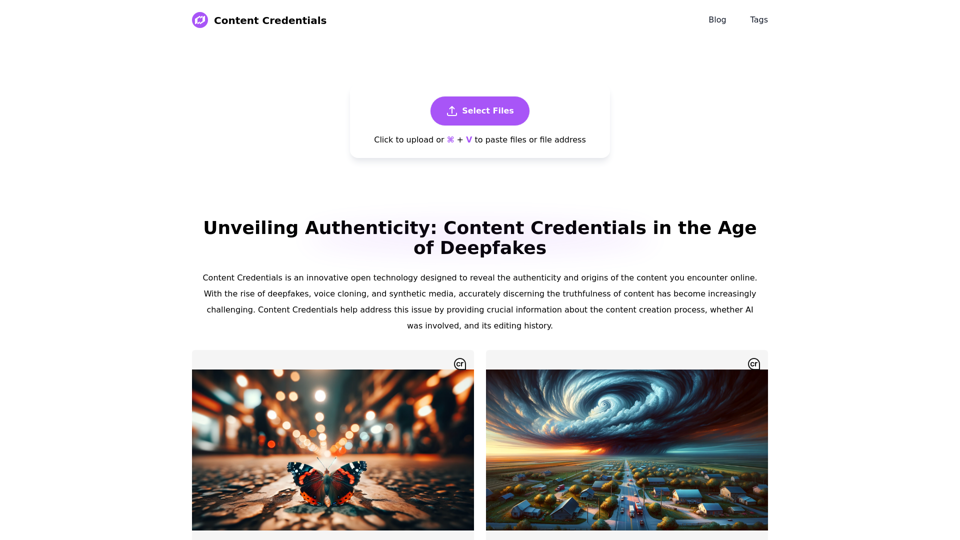 Content Credentials | Based on C2PA's digital content online verification