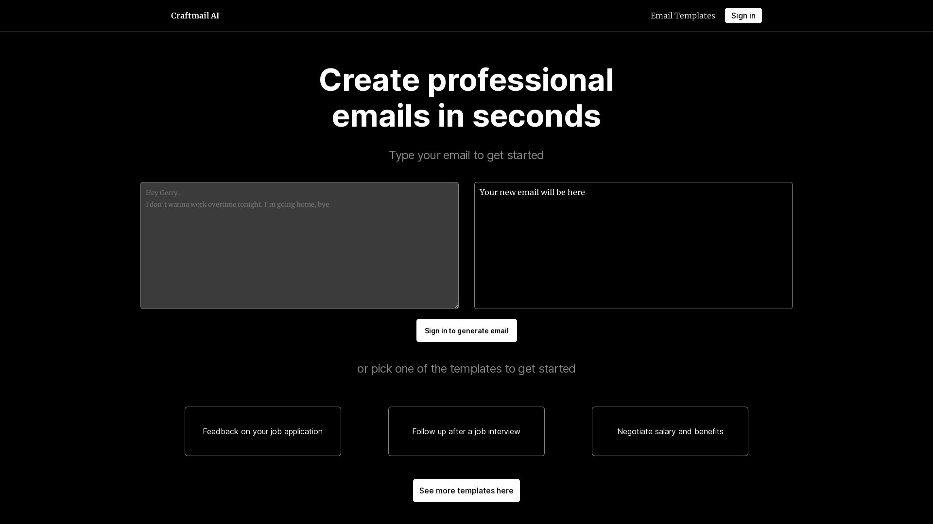 Craftmail AI screenshot