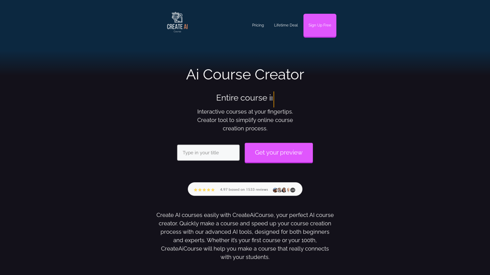 Ai Course Creator | Online Course Generator