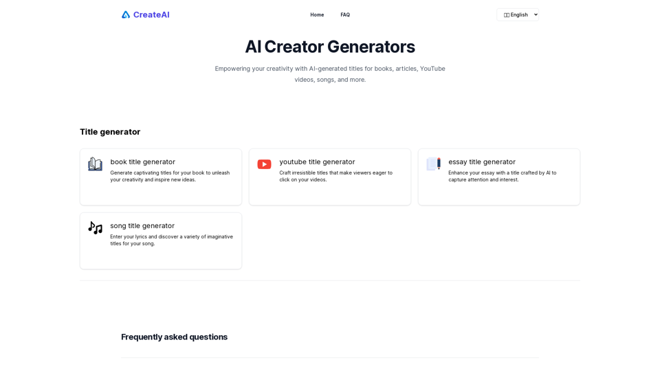 CreateAi | empowering your creativity with AI-generated titles