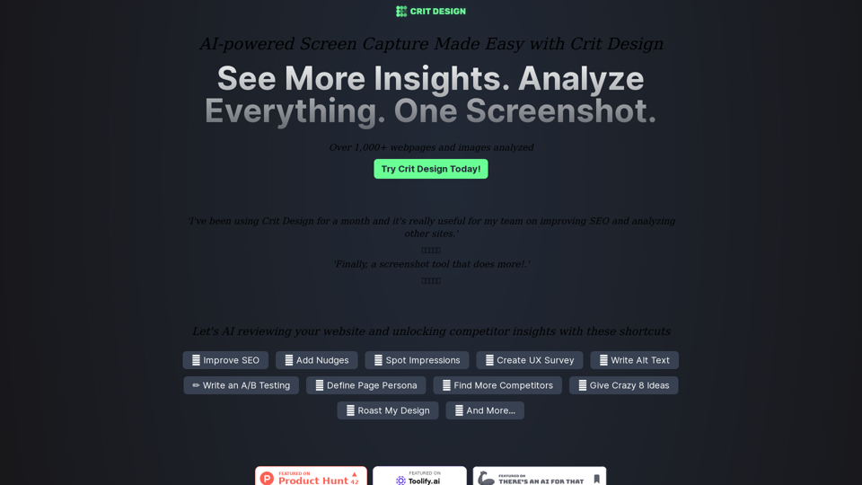 Crit Design screenshot
