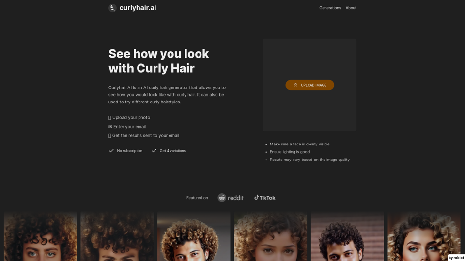 Curlyhair AI | See how you would look like with Curly Hair using AI