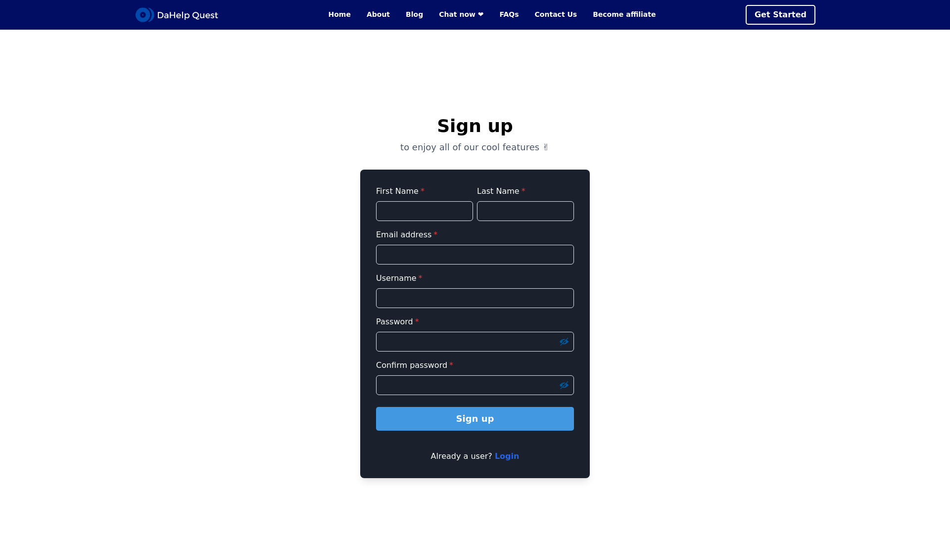 Sign Up