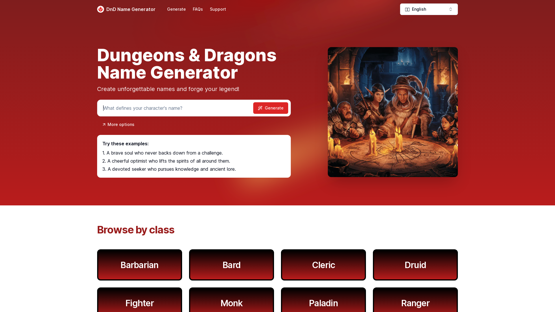 DnD Name Generator screenshot