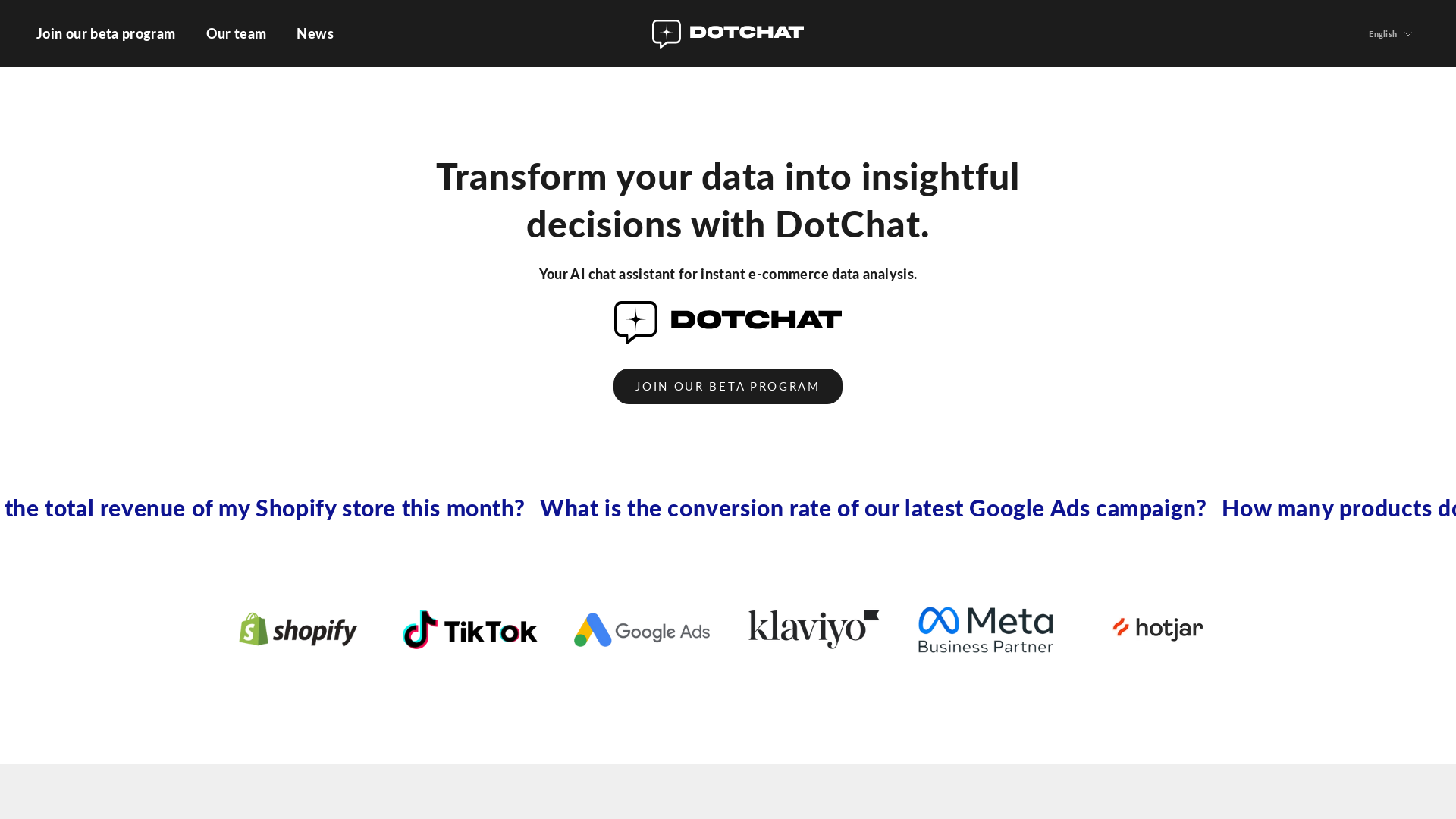 Empower Ecommerce Business with DotChat's Intuitive Data Analysis screenshot
